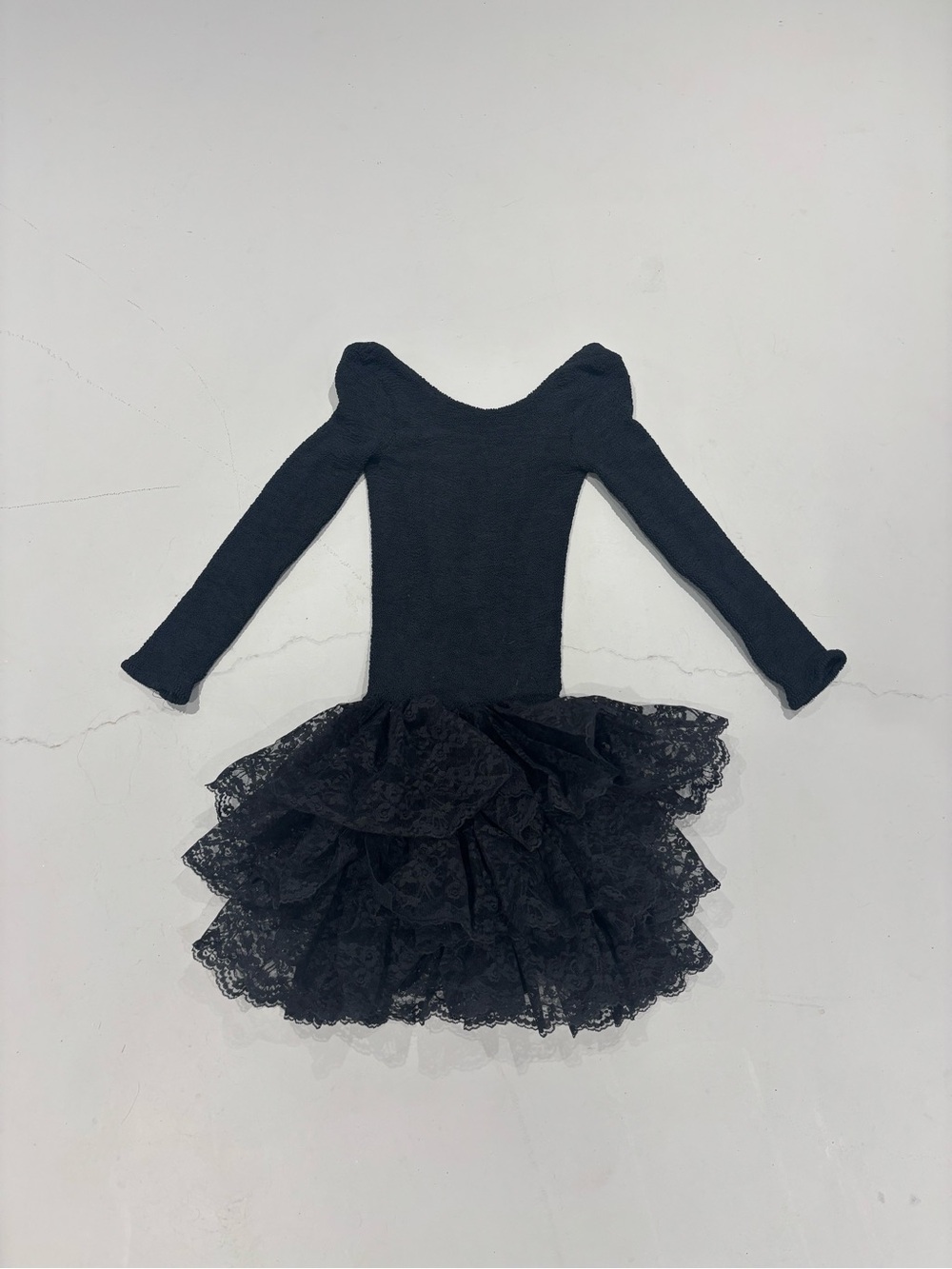 Black Lace Ruffle Tutu Dress very stretchy little black dress classic lace frill